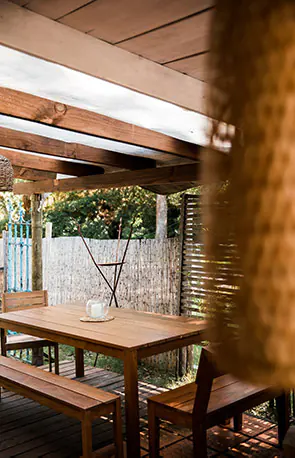 comedor exterior en lapacho